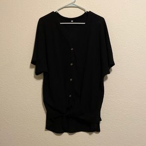 Tie Front Black Top